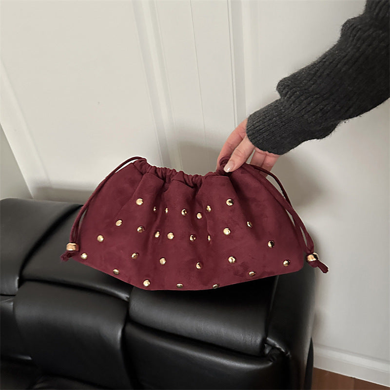WoChic Studded Drawstring Clutch Bag