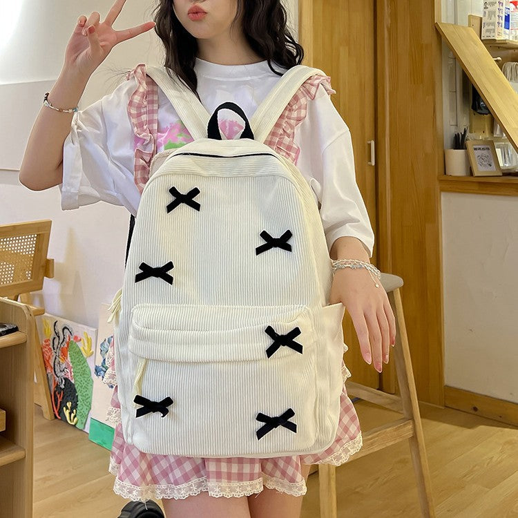 Backpack with Playful Ribbon Design