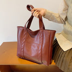 Classic Faux Leather Tote Bag