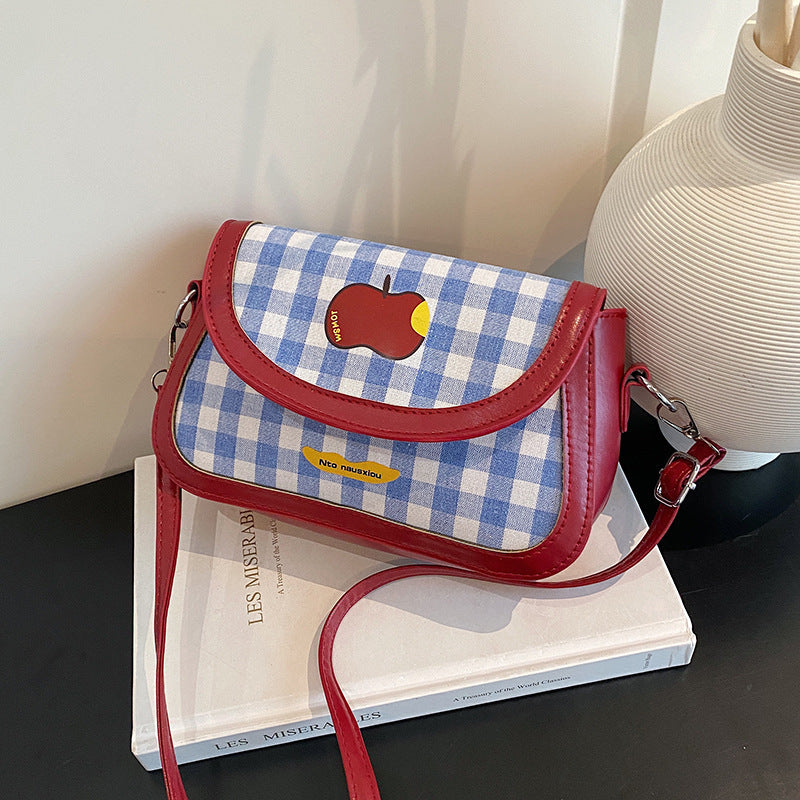 Playful Gingham Pattern Handbag