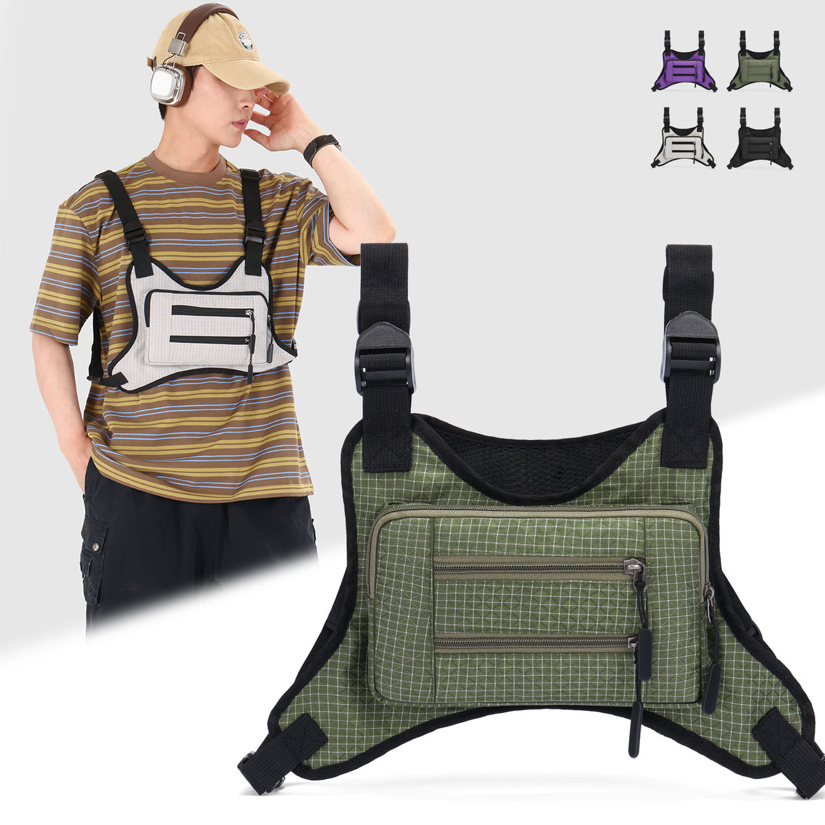 Adjustable Utility Chest Bag Calm Wears