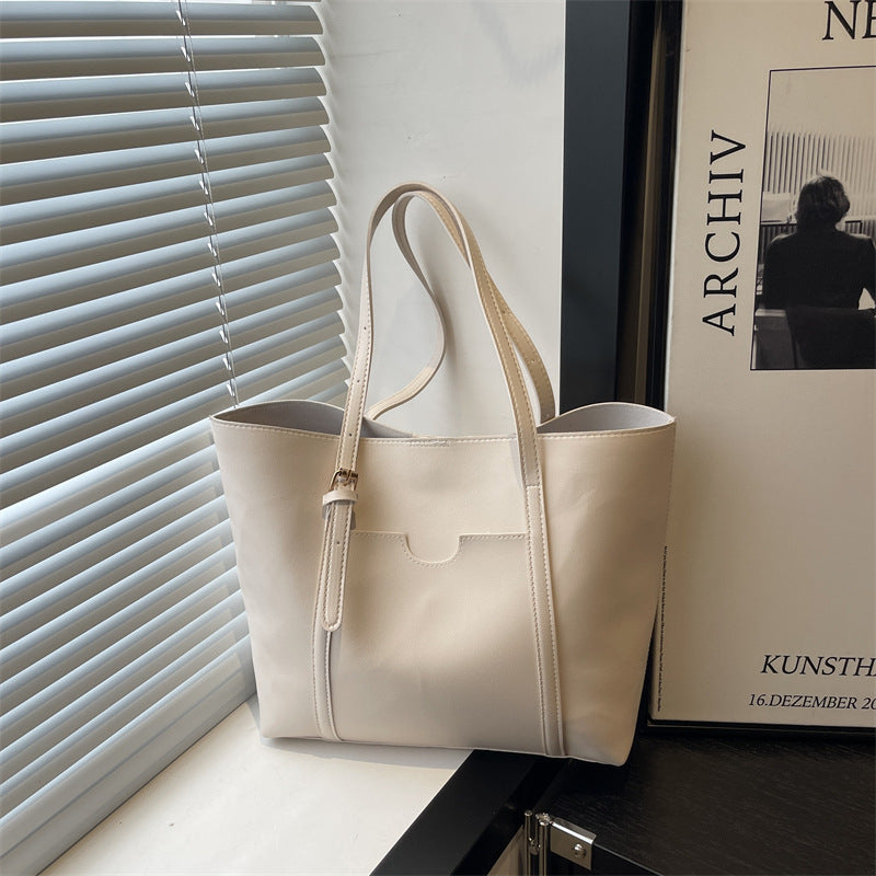 Women's tote bag made of structured synthetic leather with stylish detail-https://detail.1688.com/offer/1028567193083.html-Calm Wears-White-nothing-Calm Wears