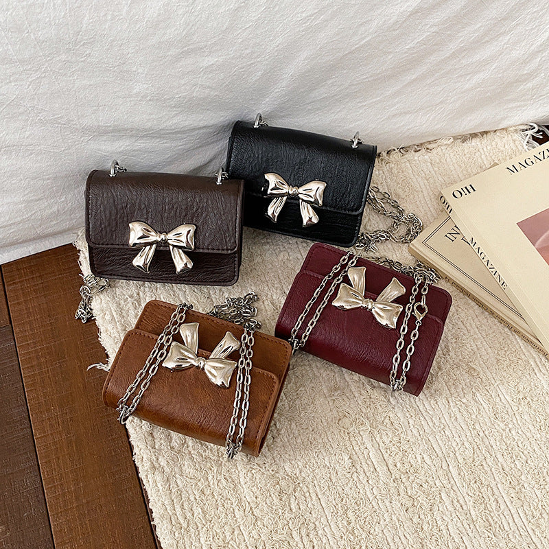 WoCharming Bow-Embellished Mini Handbag