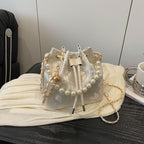 Elegant Floral Print Drawstring Bucket Bag