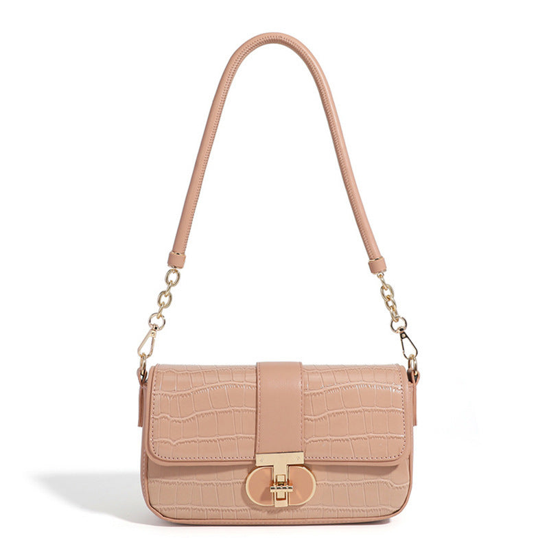 Crocodile-Embossed Crossbody Handbag