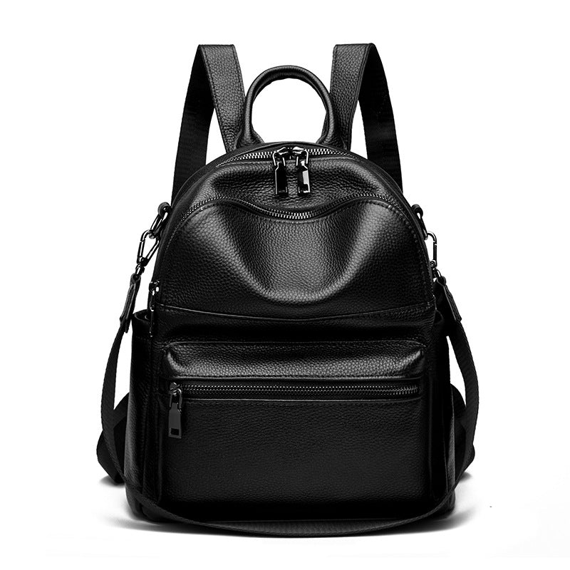 Premium Leather Multi-Pocket Backpack