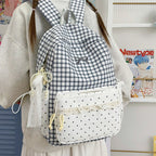 Playful Gingham and Polka Dot Backpack
