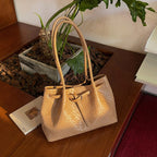Textured Leather Tote Bag