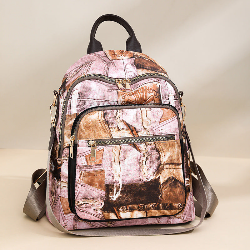 Stylish Denim Pattern Backpack