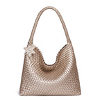 Braided Vegan Leather Hobo Handbag