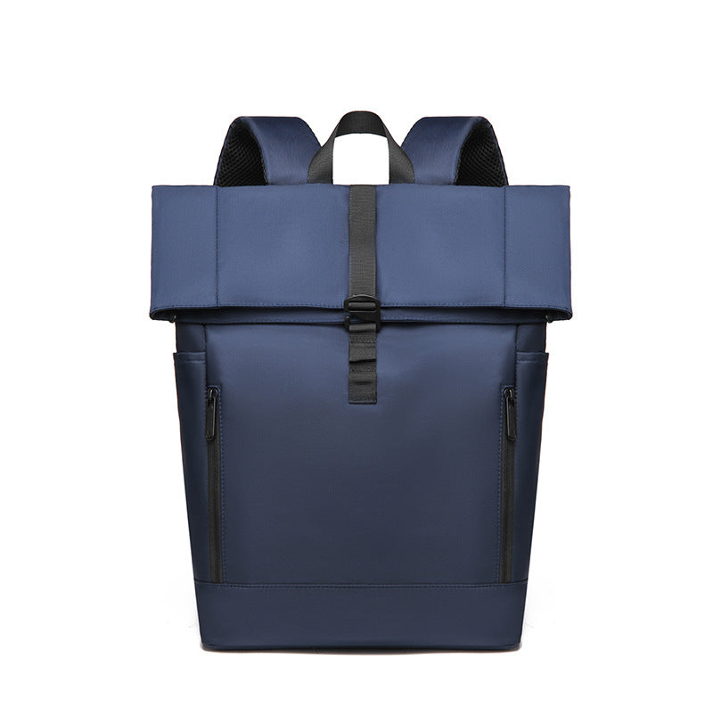 Urban Backpack with Modern Fold Closure and Versatile Compartments-https://detail.1688.com/offer/987673857430.html-Calm Wears-Blue-nan-Calm Wears