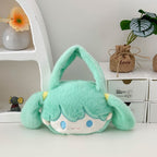 Playful plush handbag with ears and character design