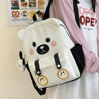 Plush backpack with bear design