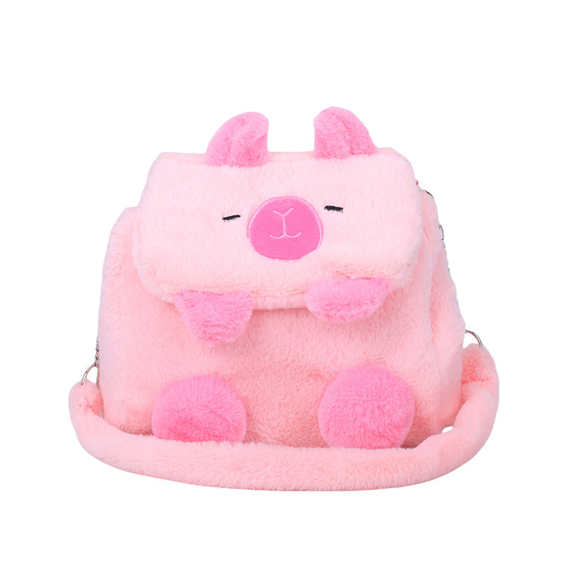 Plush Backpack In Pig Design