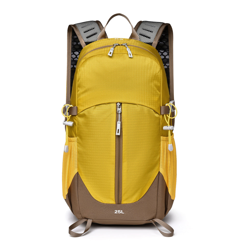 Lightweight backpack with breathable carrying straps and waterproof material