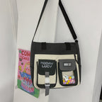 Whimsical Multi-Compartment Messenger Bag
