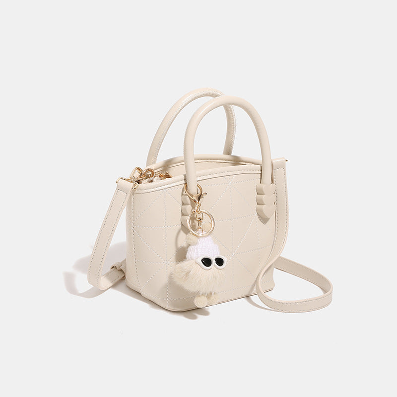 Women's Mini Handbag with Playful Chain Pendant