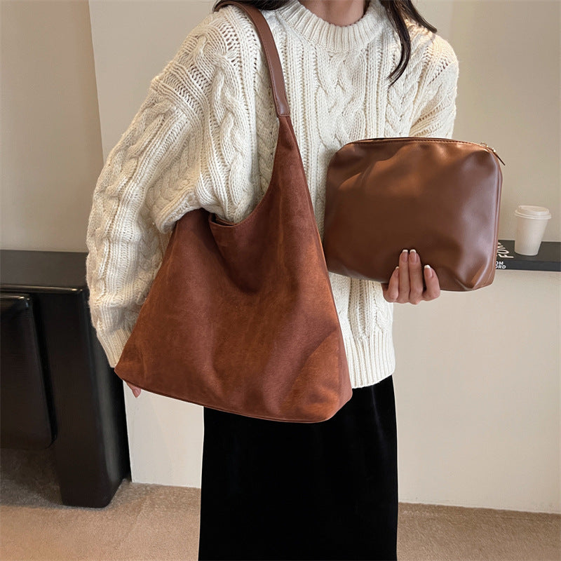 Ladies Suede Shoulder Bag