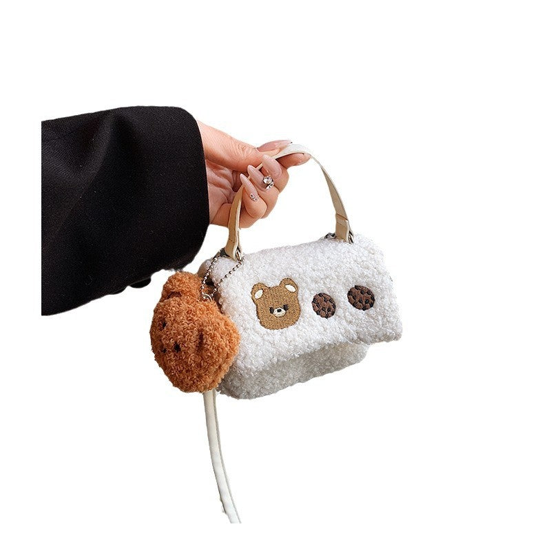 Plush Crossbody Bag with Cute Animal Design