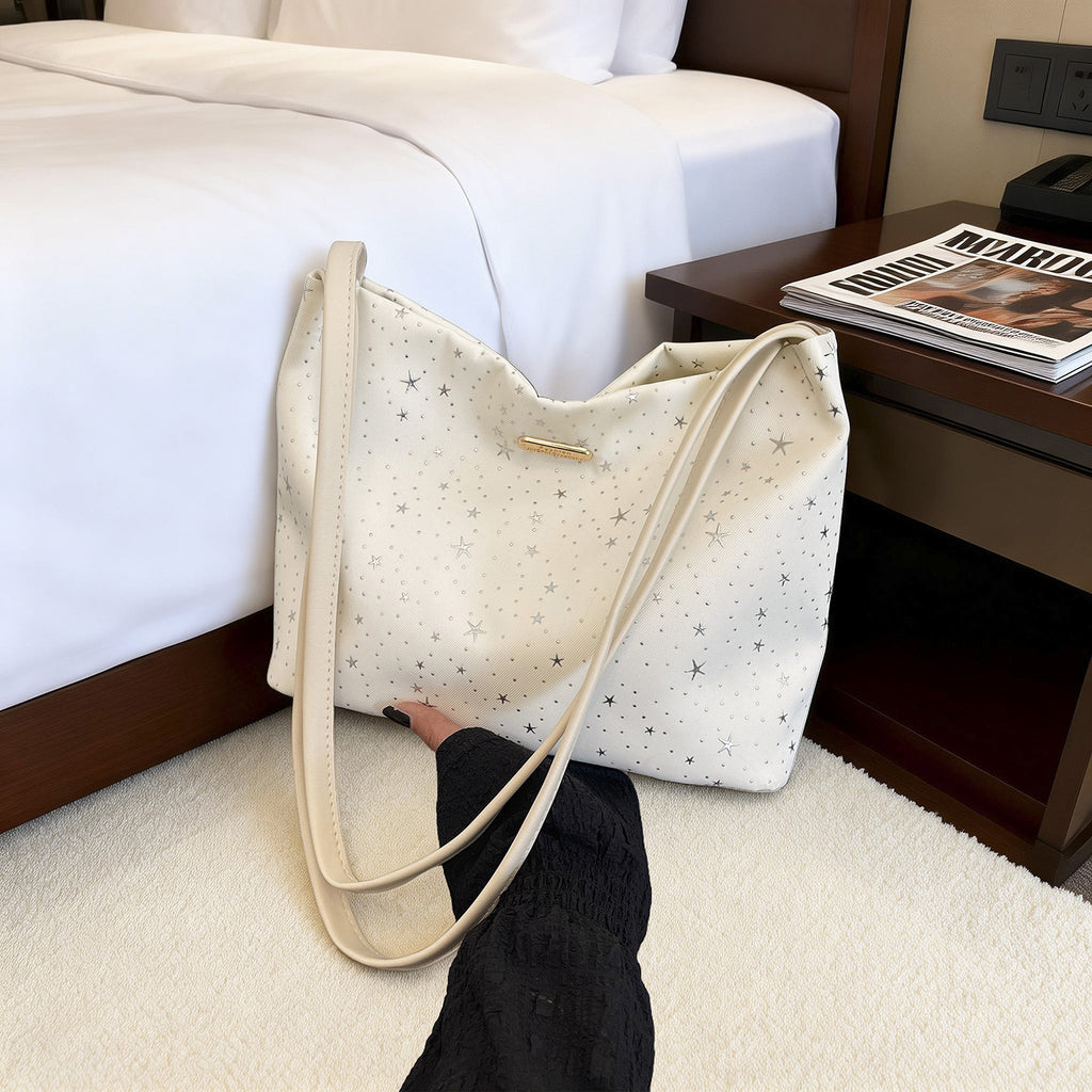 Stylish Star-Embellished Hobo Bag