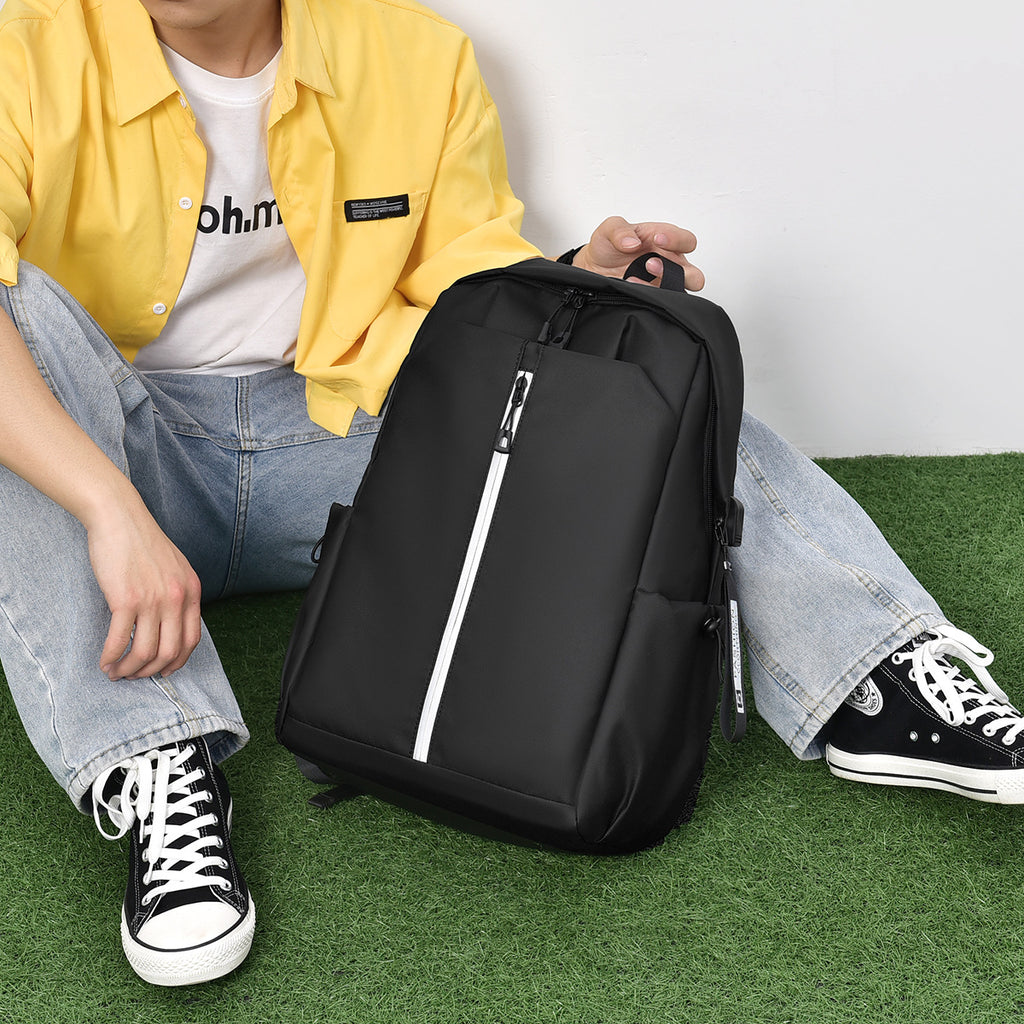 Functional backpack with ergonomic design and zippered compartments