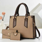 Women's tote bag with textured design and detachable clutch-https://detail.1688.com/offer/1036527263070.html-Calm Wears-Rot-271322-Calm Wears