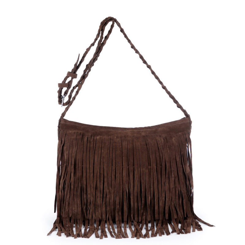 Stylish Fringe Suede Crossbody Bag