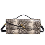 Embossed Snake Print Evening Clutch