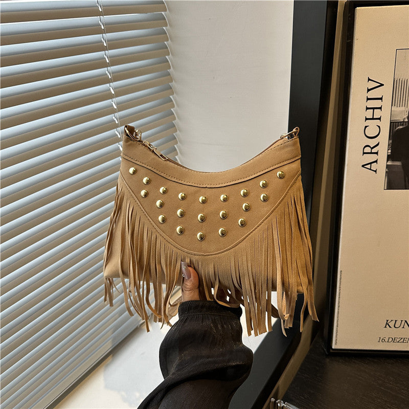 Bohemian Fringe Detail Crossbody Bag
