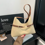 Ladies fashionable suede shoulder bag with contrasting strap-https://detail.1688.com/offer/1028761574969.html-Calm Wears-Black-nothing-Calm Wears