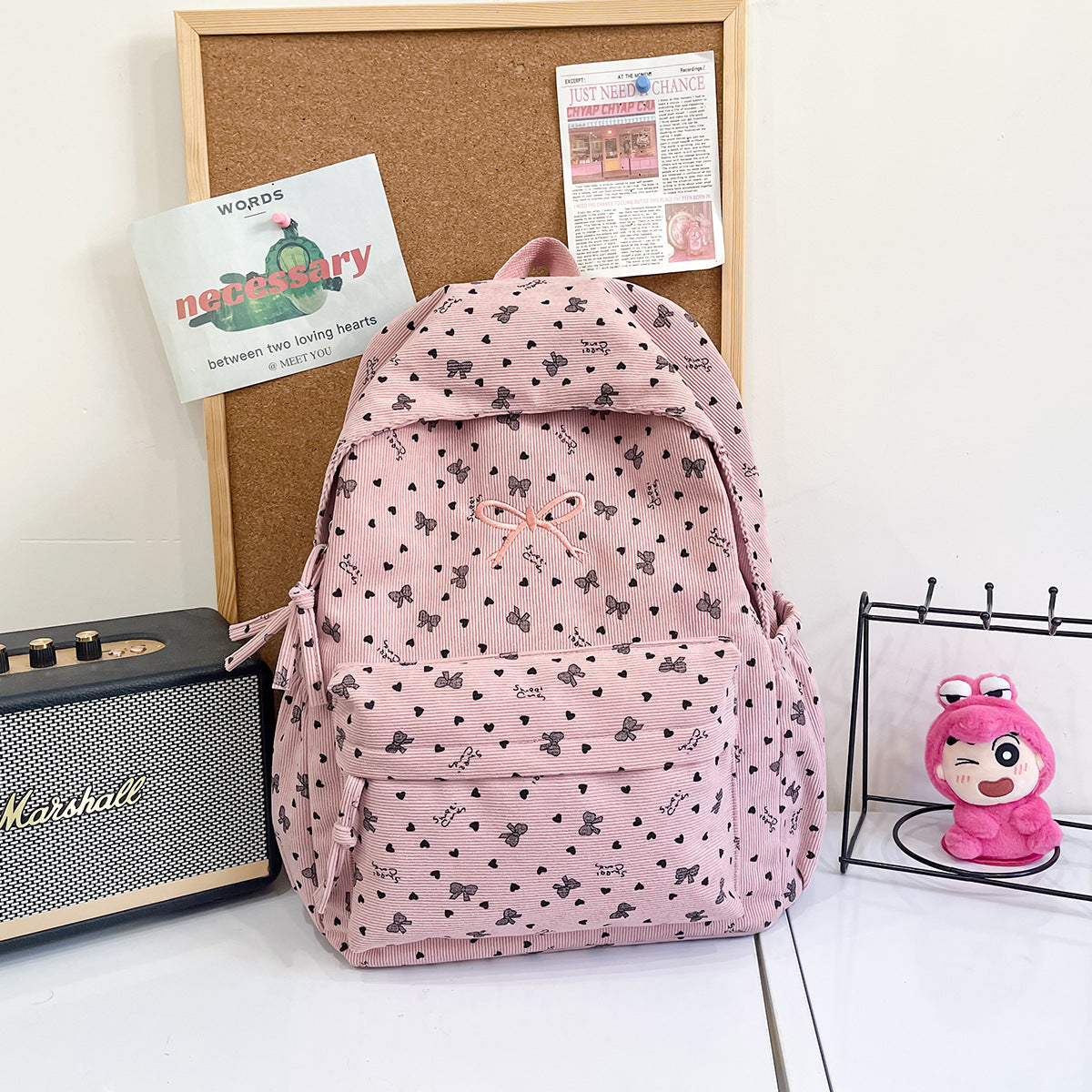 Floral-Patterned Travel Backpack