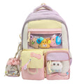 Cute Animal-Themed Multi-Pocket School Backpack