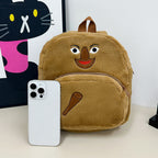 Plush children's backpack with cute monkey design