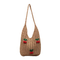 Women Handmade Shoulder Bag with Playful Fruit Appliqués-https://detail.1688.com/offer/1013988186399.html-Calm Wears-Khaki-nothing-Calm Wears