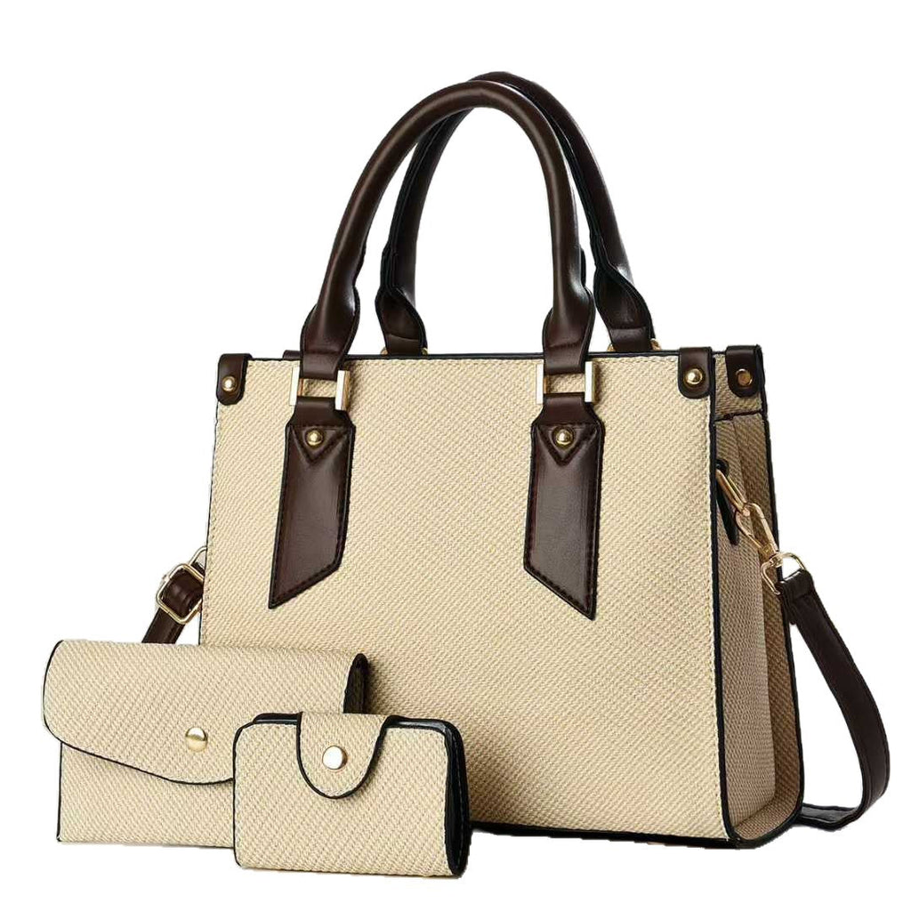 Women's tote bag with textured design and detachable clutch-https://detail.1688.com/offer/1036527263070.html-Calm Wears-Rot-271322-Calm Wears