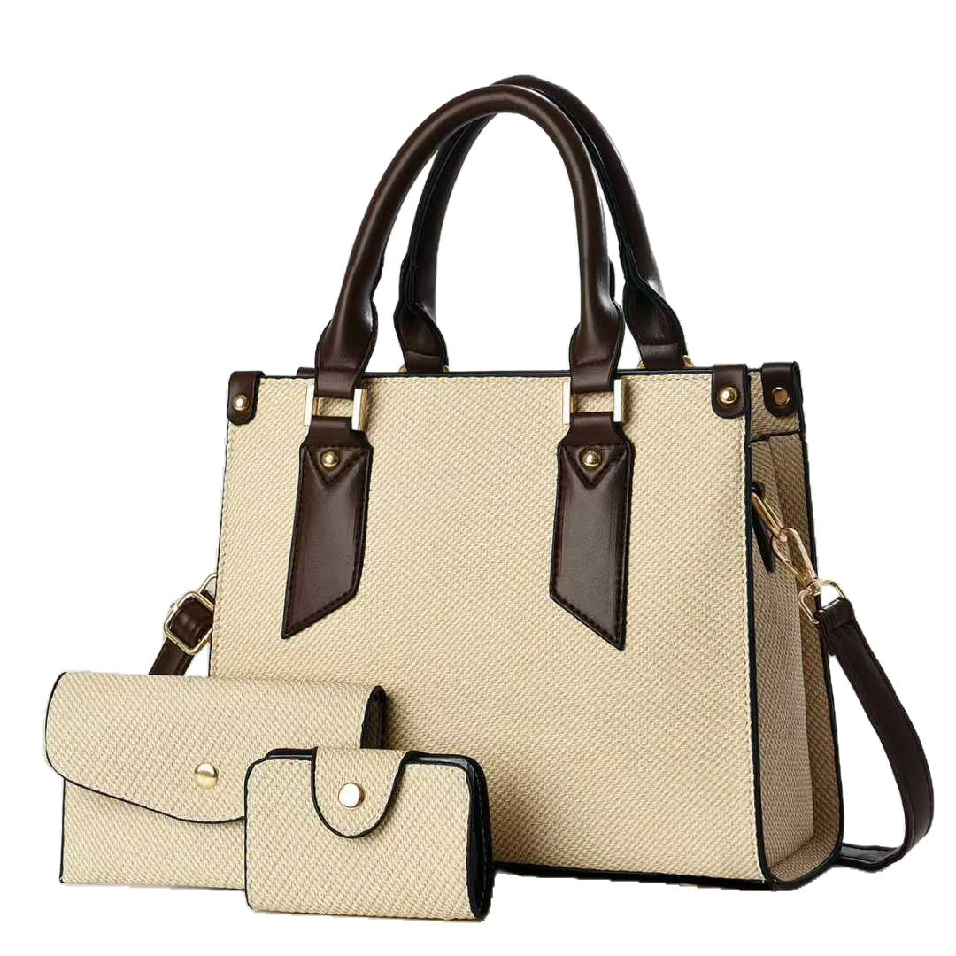 Women's tote bag with textured design and detachable clutch-https://detail.1688.com/offer/1036527263070.html-Calm Wears-Rot-271322-Calm Wears