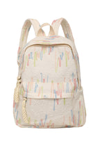 Patterned Backpack with Additional Compartments