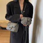 Women's mini handbag with padded design and elegant chain strap