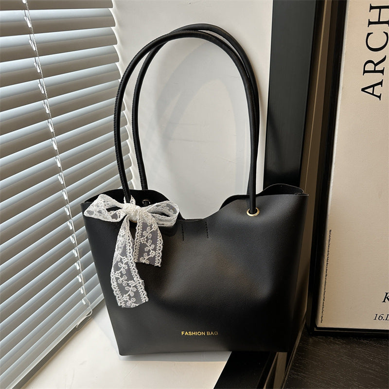Women’s tote bag made of high-quality synthetic leather with playful bow detail-https://detail.1688.com/offer/912998880243.html-Calm Wears-Black-nothing-Calm Wears