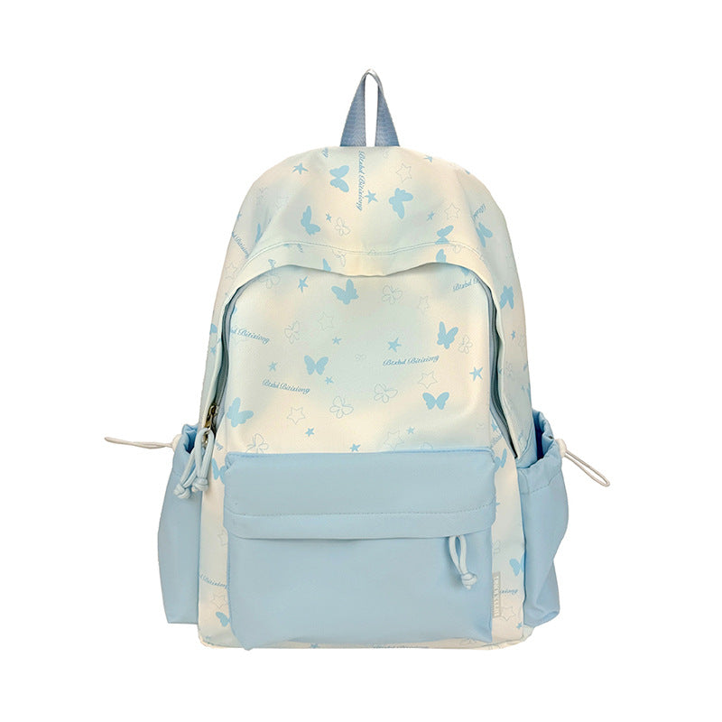 Leisure Backpack with Floral Appliqués