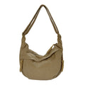 Shoulder bag with artistic fan design