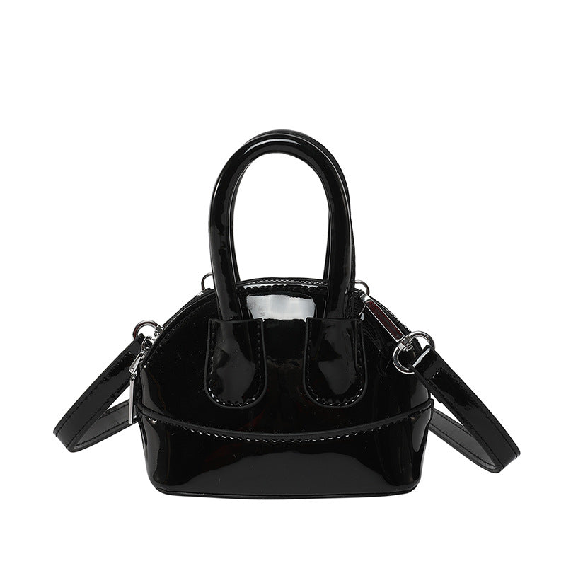 Ladies mini handbag with elegant glossy finish and removable shoulder strap-https://detail.1688.com/offer/902519123311.html-Calm Wears-Black-nothing-Calm Wears