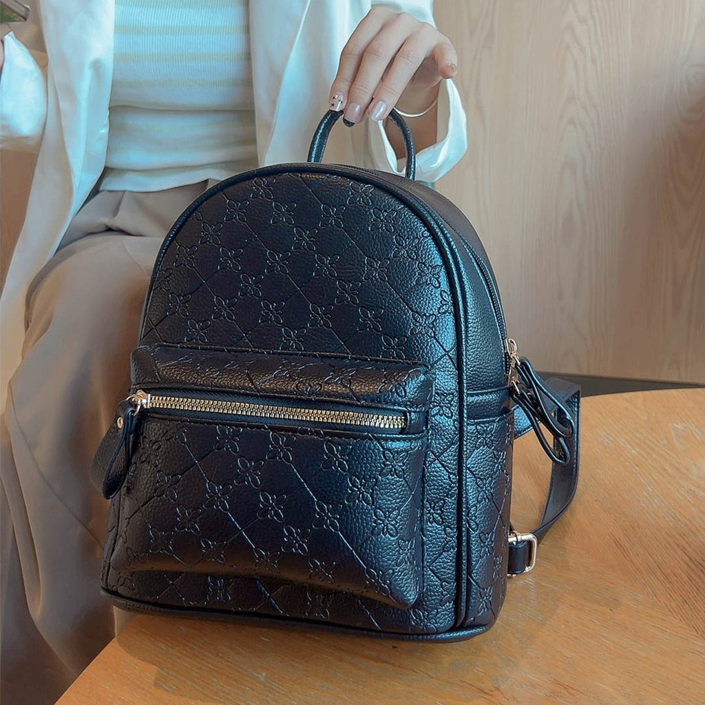 Floral Textured Mini Backpack