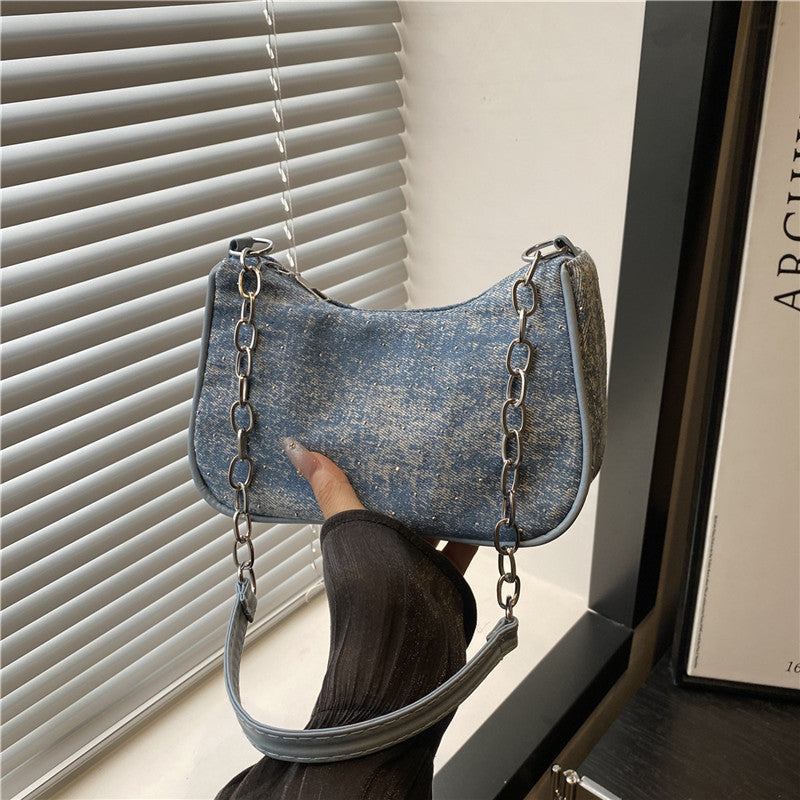 Vintage-Inspired Denim Hobo Bag