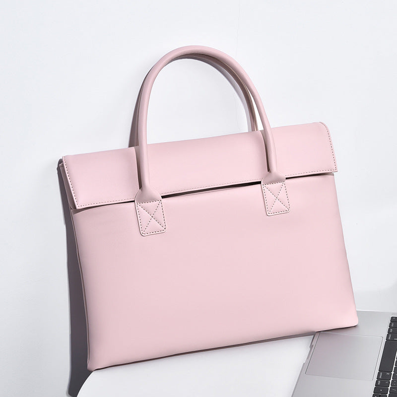 Elegant Structured Leather Office Tote Bag