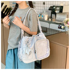 Stylish Multi-Pocket Drawstring Tote Bag