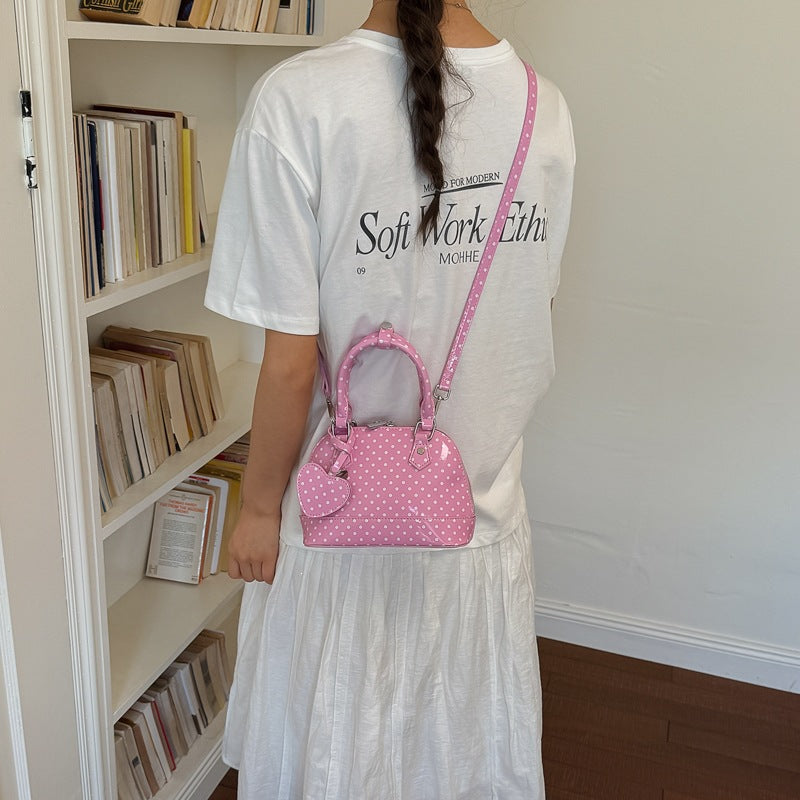 Women’s mini handbag with playful polka dot pattern and detachable shoulder strap-https://detail.1688.com/offer/1060207738711.html-Calm Wears-Rosa-nothing-Calm Wears