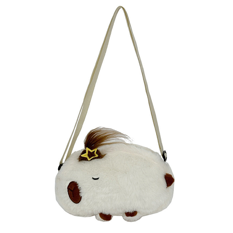 Plush Shoulder Bag with Cute Animal Design