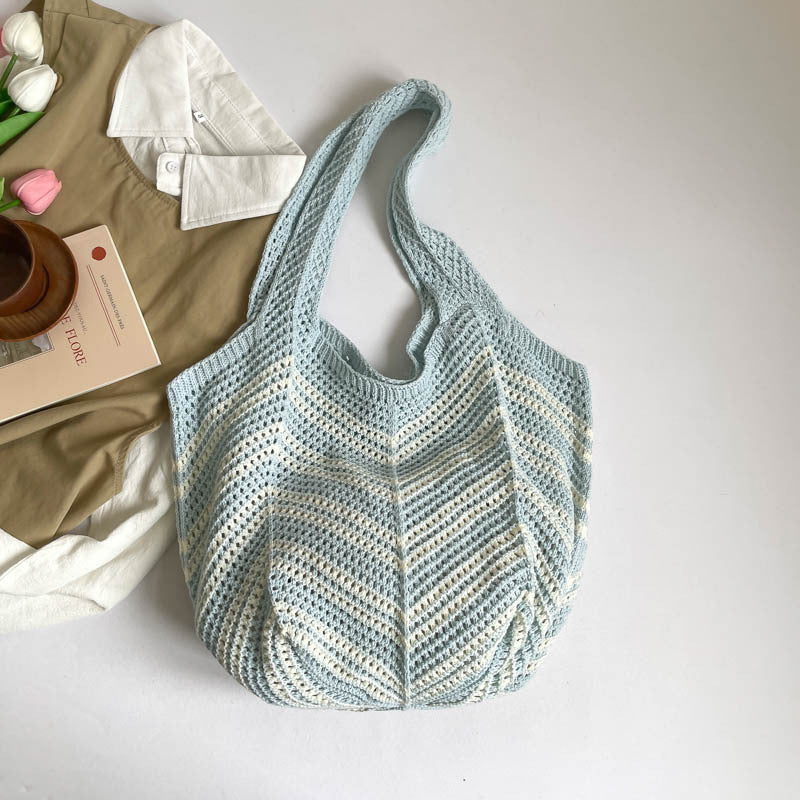 Ladies Crochet Tote Bag-https://detail.1688.com/offer/1031935985588.html-Calm Wears-Sky blue-nothing-Calm Wears