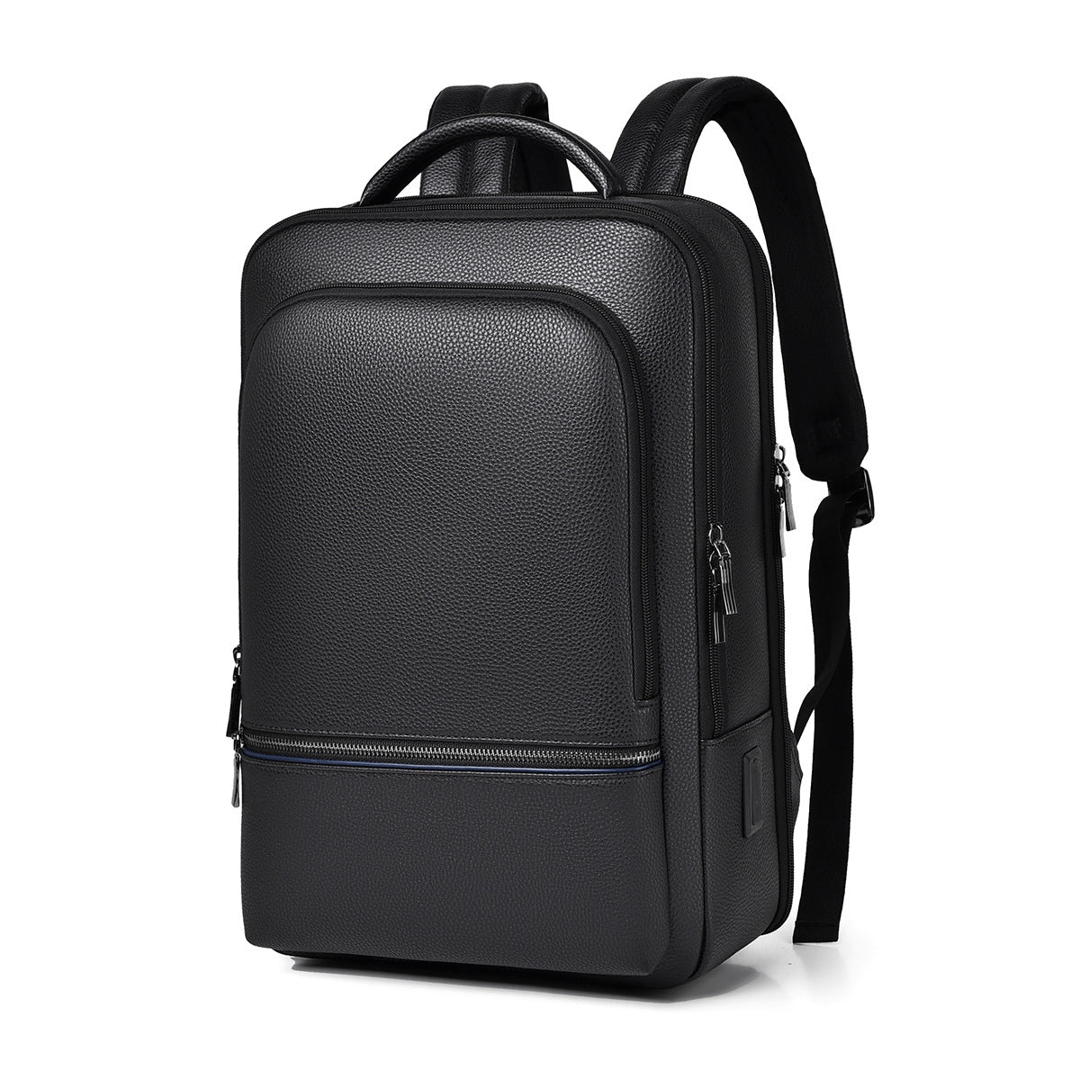 Sleek Leather Laptop Backpack